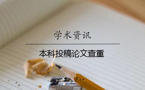 本科投稿论文查重