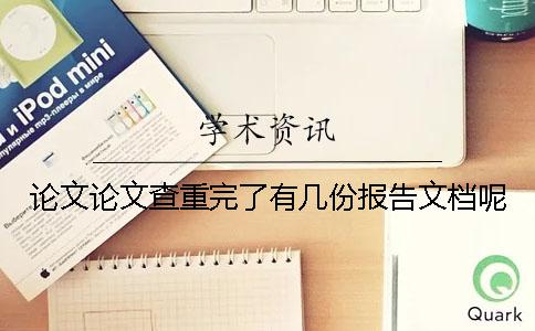 论文论文查重完了有几份报告文档呢