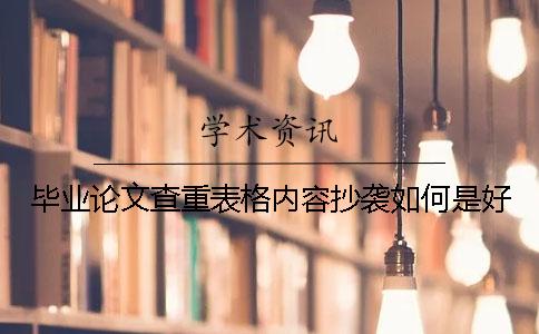 毕业论文查重表格内容抄袭如何是好
